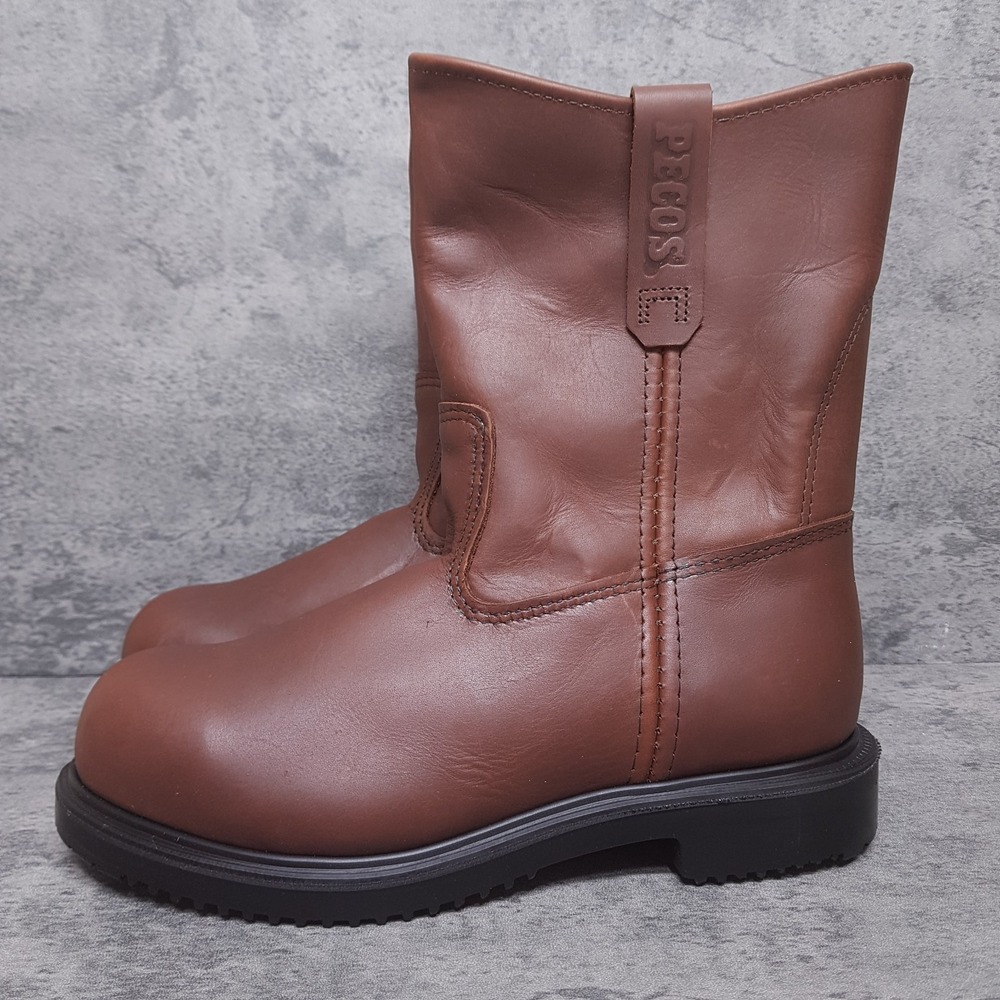 RED WING 9" Pecos 8421 Pull On Steel Toe Work Boots Mens 12 3E Brown Defect 2nds